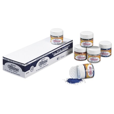 Spectra Glitter Assortments, 6 Assorted Colors, 3/4 oz., PK12 P0091356